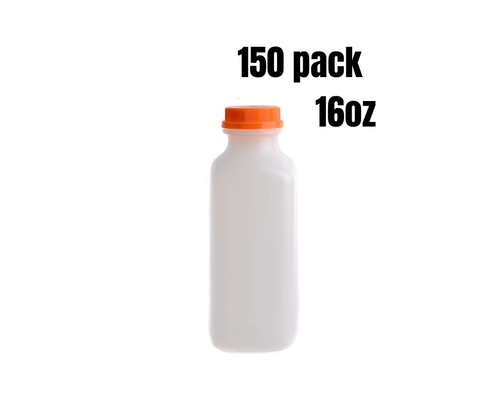 150 Pack Empty Translucent Plastic Juice Bottles with Tamper Evident Caps 16 Oz. - Picture 9 of 9