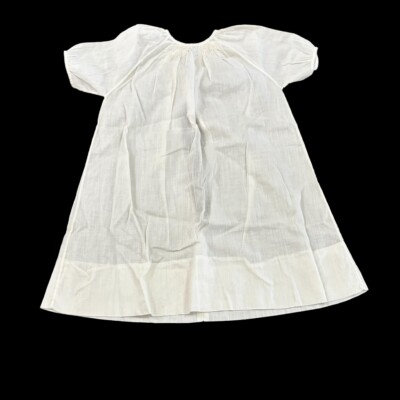 Antique 1940s Christening Gown White Tiny Pink Roses Girls White Cotton Baby