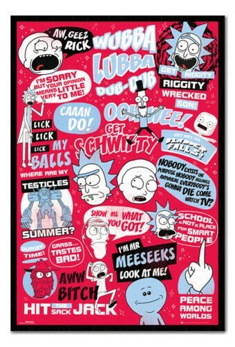 Rick & Morty Zitate Plakat Gerahmt Kork Stecknadel Anschlagtafel mit Pin Rick & Morty Zitate Plakat Gerahmt Kork Stecknadel Anschlagtafel mit Pin
