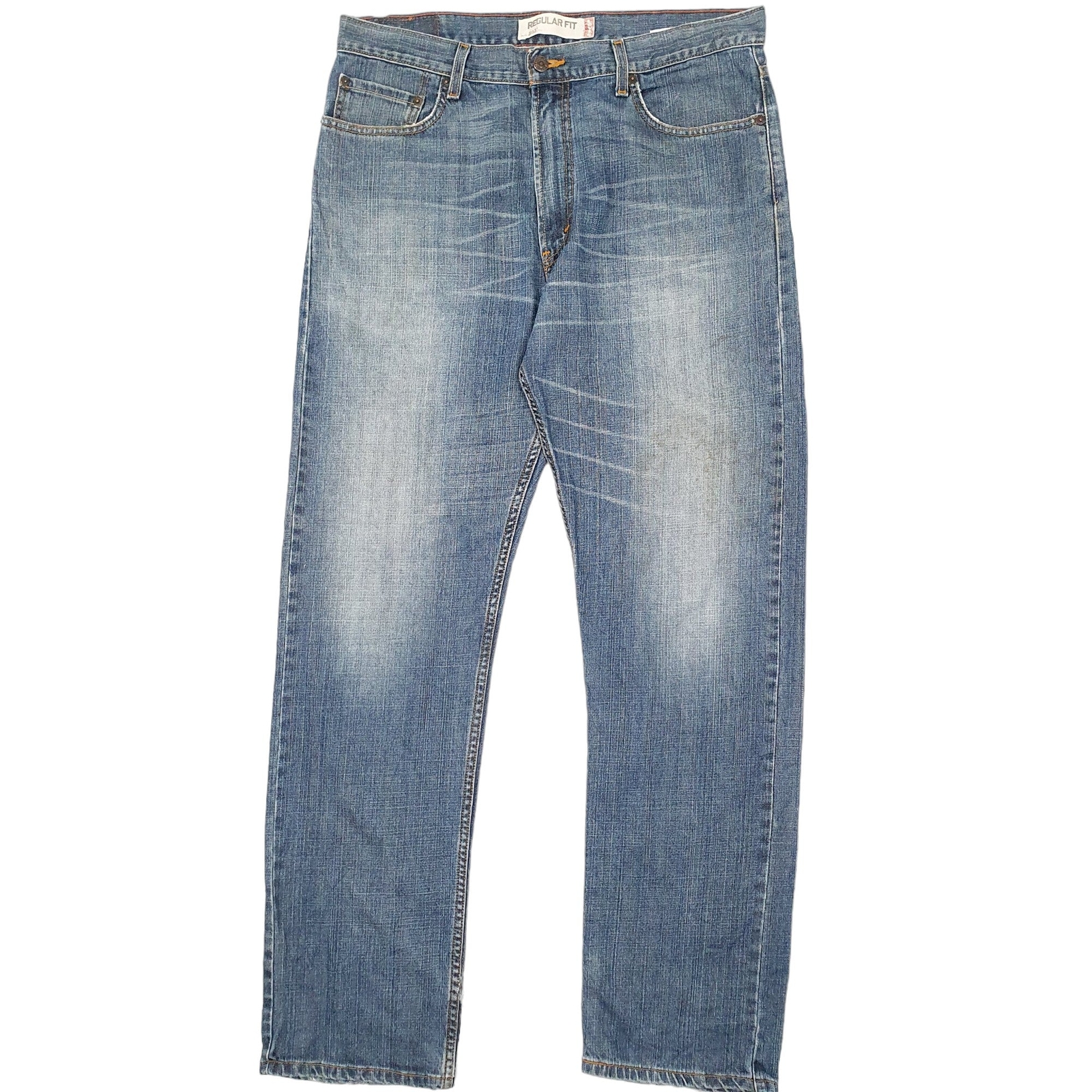 LEVIS 505 Jeans Regular Fit Blue Denim Trousers Mens W36 L34 image 2