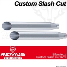 Paar Schalldämpfer Remus Slash Cut Edelstahl Harley-Davidson Fat Boy/Special 2010
