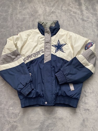 VINTAGE Pro Player NFL Dallas Cowboys Puffer Jacket No Hood Size Small