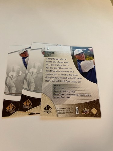 2013 SP Authentic Golf Card #33 Ernie Els "3-card lot" - Picture 2 of 2