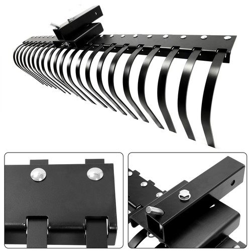 60" Black Landscape Rake 3 Point fits for ATV UTV SXS Compact Tractors 2" Hitch - Picture 4 of 15