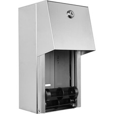 Dual Rolls Toilet Paper Dispenser Lockable Design Heavy Duty Commercial Stainles