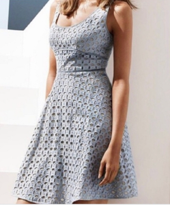 Ann Taylor Loft para Mujer Vestido Fit \u0026 Flare Tanque Estilo Ojal  Polvoriento Azul tan 10 Nuevo | eBay