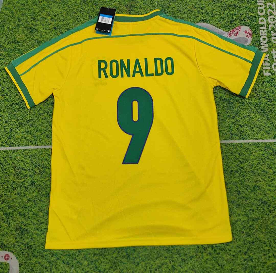 Brazil 1998 Ronaldo #9 R9 Home Retro Jersey | eBay
