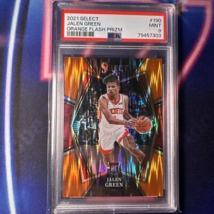 2021-22 Select Prizms Orange Flash #190 Jalen Green PSA 9