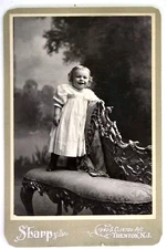 Antique Cabinet Card Photo Smiling ID'd Victorian Boy Child Fashion Trenton NJ