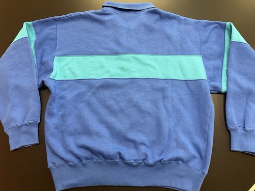 Vintage Nike Polo Sweater Mens Henley Color Block Pullover 3 Button 80s Size L - Picture 12 of 12