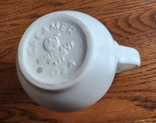 Tea Rose Creamer Pitcher (s) 12 oz. Pfaltzgraff backstamp Stoneware White Pink ! - Picture 12 of 14