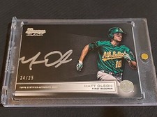 Matt Olson 2015 Bowman Black RC on card Auto 24/25