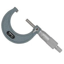 Mitutoyo 103-178 Outside Micrometer, Baked-enamel Finish, Ratchet Stop, 1-2