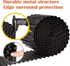 LAVEVE Corrugated Metal Garden Edging DIY Flower Beds Landscaping 10"x20' Black