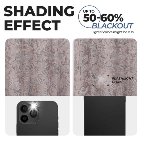 Leaves Washable 36" Wide Rod Pocket Room Darkening Blackout Curtains, Set of 2 - Picture 61 of 171