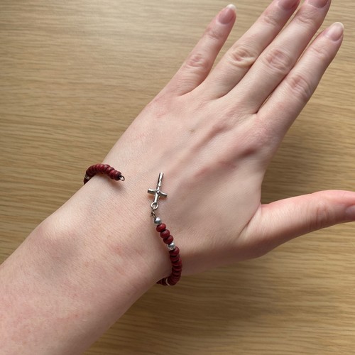 Cuff Bracelet Cross Crucifix Charm Pendant Religious Religion Christian - Picture 2 of 5