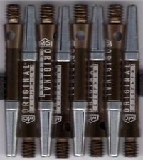 SHORT Bronze/Silver Aluminum DW TOP SPIN Dart Shafts: 1 set of 3