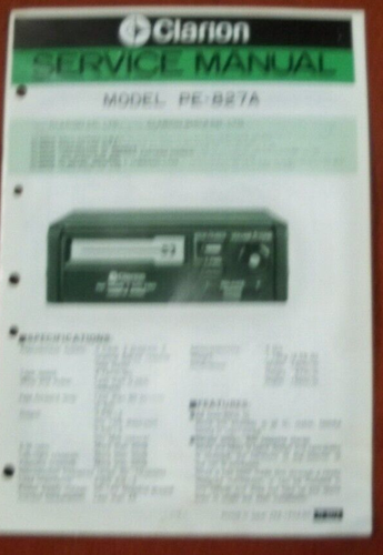 Early Clarion Service Manuals - Under dash Cassette PE-809A - PE-829A - Picture 9 of 11