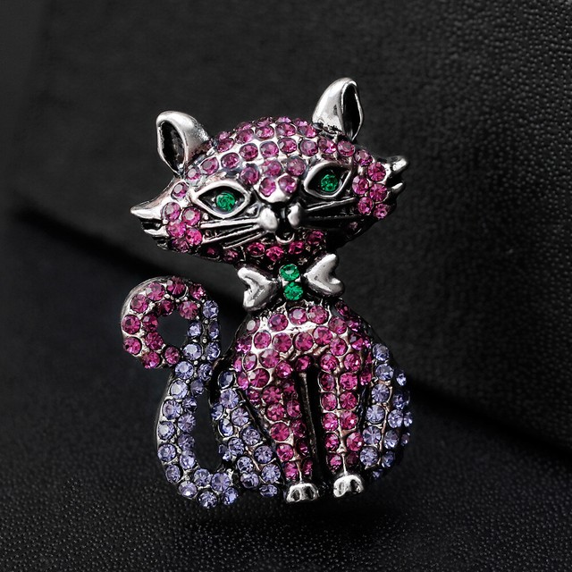Vintage Style Jewellery Art Deco Amethyst Purple Cat Brooch Vintage Style Jewellery Art Deco Amethyst Purple Cat Brooch