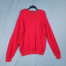 Izod Men's Regular Fit Pullover Knit Sweater Long Sleeve Red Size L