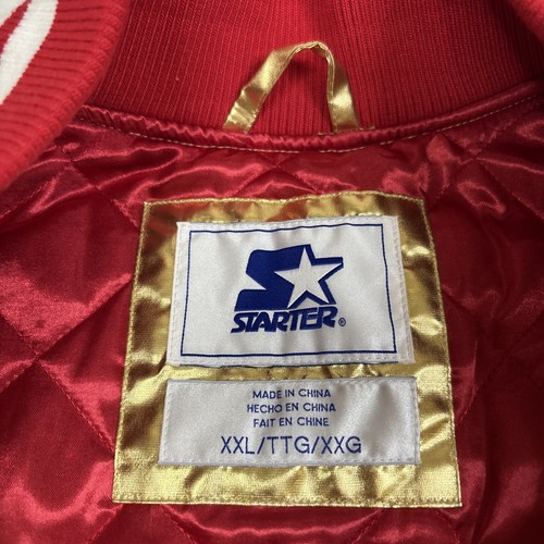 NWT Atlanta Braves Starter Men's MLB World Series Varsity Jacket XXL Satin Gold - Picture 4 of 10