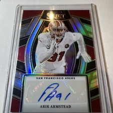 2023 Panini Select Arik Armstead Red Prizm AUTO   #SELS-AAR - 49ers