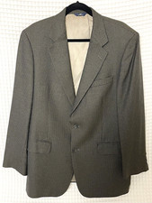 Brooks Brothers 346 Mens 40R Houndstooth Brown Black 100 Worsted Wool Blazer