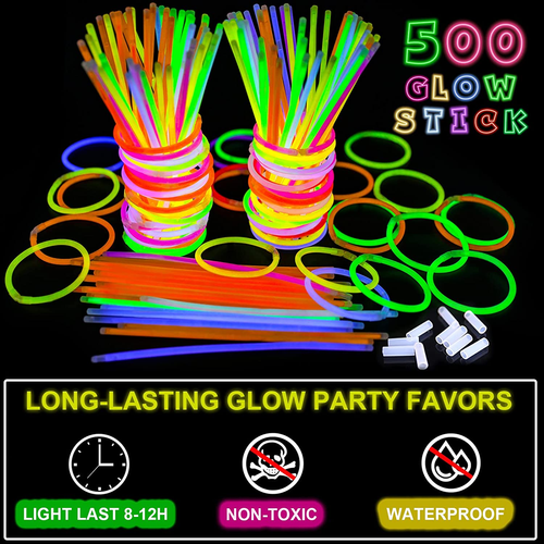 500 Leuchtstäbe Großpackung Halloween Party Zubehör Party Pack Dekoration 8" Glow in t - Bild 3 von 12
