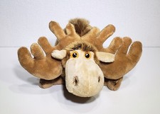 VTG Gund Brown Moose Moozle Big Antlers Stuffed Animal Plush Toy 11" Long EUC