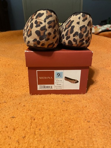 Target Merona leopard faux suede ROUND toe ballet flats shoes US 9.5 Madeline - Picture 6 of 8