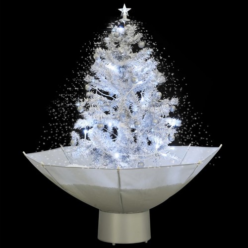 Snowing Christmas Tree with Base White 75 D7V9 - Picture 3 of 9