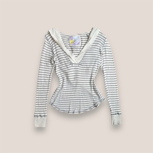 🖤🥀 Vintage y2k O’Neil striped Henley long sleeve hooded top Medium