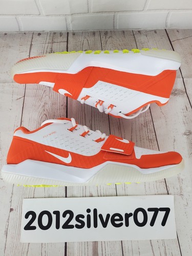 Size 10 Nike Men's Alpha Menace Turf Low Football Shoes White/Orange BV3997-105 - Picture 8 of 9