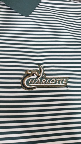 Footjoy Mens Polo Shirt Small Green White Short Sleeve Striped Embroidered Logo - Picture 4 of 8