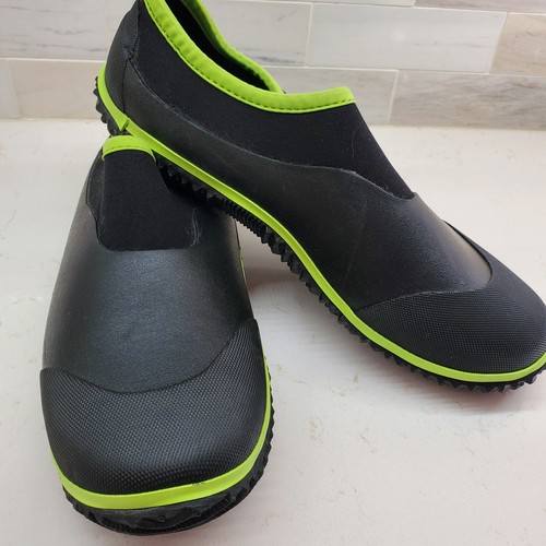 Swim Surf Shoe Size 41 Black Swiftfrog Rubber Lime Green Pull On US M 8-8.5 W 10 - Picture 13 of 24