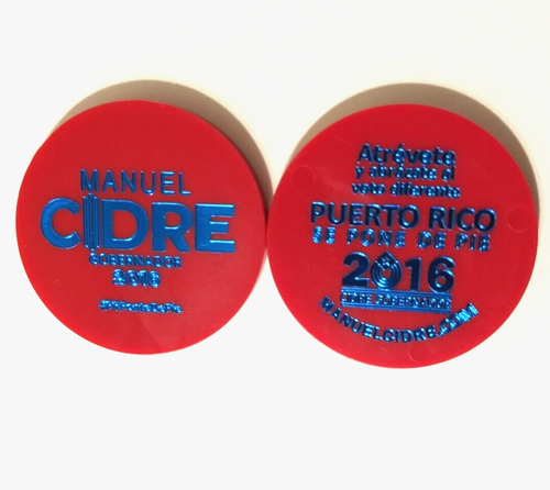 2016 Ficha pvc MANUEL CIDRE PUERTO RICO SE PONE DE PIE Wooden Nickel Token - Picture 2 of 8