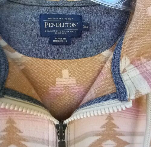 Pendleton Navajo Hooded Jacket Southwestern 100% Cotton size XS X-Small - Picture 3 of 8