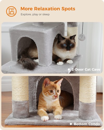 PAWZ Road Cat Tree Tower Scratching Post Scratcher Condo House Bed Toy Furniture - Picture 80 of 112