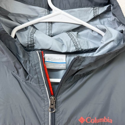 Youth Kids Boys Columbia Zip Hooded Shell Rain Wind Jacket XL (18/20) Orange - Picture 5 of 6