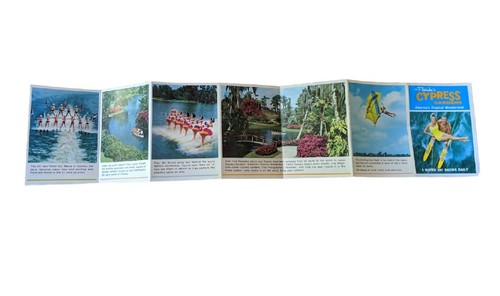 Vintage Mini Cypress Gardens Florida FL Water Ski Small Travel Color Brochure - Picture 2 of 5
