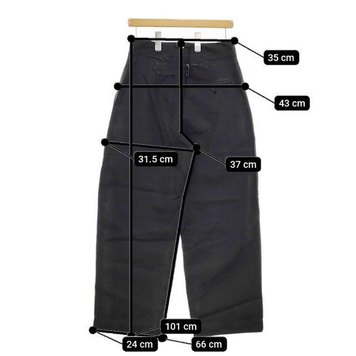 MARGARET HOWELL 578-3142007 MATT LINEN POPLIN Pants Charcoal gray 5-0413M∞ - Picture 4 of 4