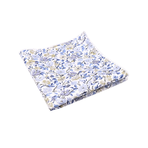 Floral Blue Liberty Style Tie pocket square Bow tie Hanky Wedding formal Prom - Picture 6 of 14