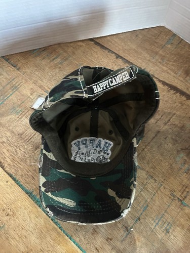 Happy Camper Camo Hat Green Hat Adjustable Adult Size Kbethos Hat Baseball Cap - Picture 13 of 15