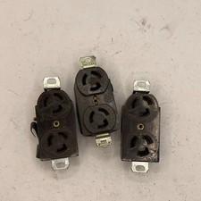 P&S and Arrow Hart Grounding Device Plug 15A 125V -Lot of 3 -  Made in USA ⭐