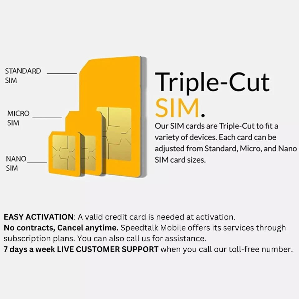 SpeedTalk Mobile $10 SIM Card Kit 2₵ Talk Text Data 5G 4G LTE 30-Day Phone Plan - Image 3 of 4