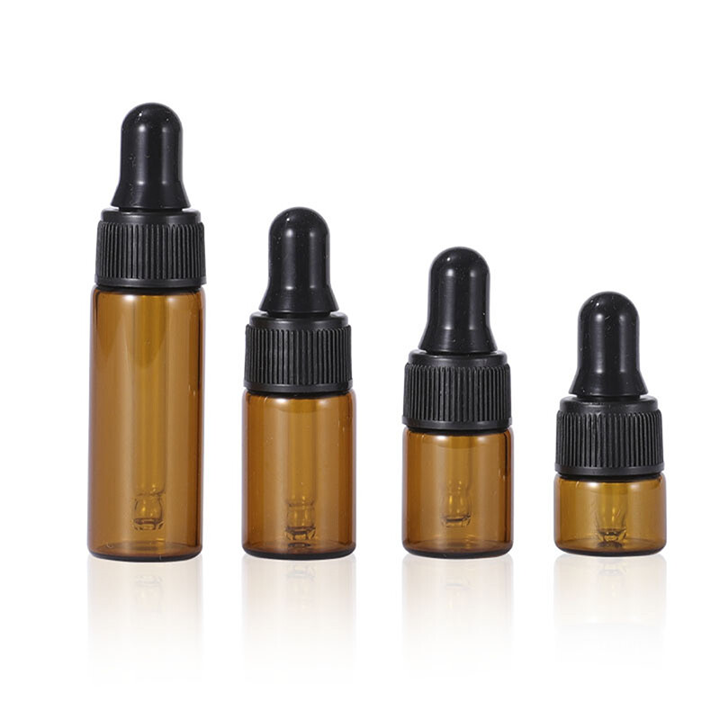 10X 1ml/2ml/3ml/5ml Empty Amber Glass Dropper Bottle Essential Oil Travel B HNAU - Picture 10 of 16