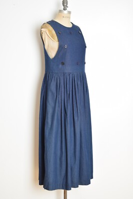 vintage 90s jean dress denim babydoll jumper midi grunge sun dress S M |  eBay