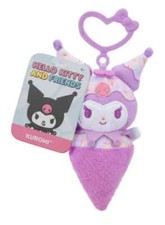 Hello Kitty Kuromi Plush Bag Clip Ice Cream Cone Collectible Keychain Sanrio NEW