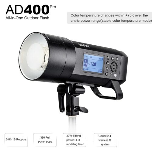 Godox AD400Pro 2.4G TTL HSS Outdoor Bowens Flash Speedlite Li-on Battery - Picture 2 of 9