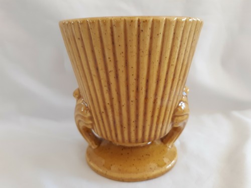 Haeger golden Double Handled Two Armed Footed Vase Planter Urn USA #128 flecks - Picture 3 of 11